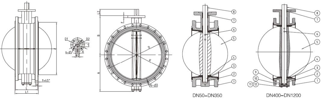 Double Flanged Butterfly Valve